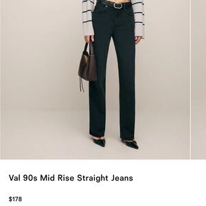 Reformation black Val 90s mid rise straight jeans. Size 28.